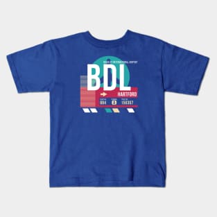 Hartford, Connecticut (BDL) Airport Code Baggage Tag Kids T-Shirt